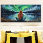 3pcs Northern Lights & Silhouette, Aurora Art  Metal Print Ready to Hang Art