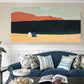Father & Son Beach Sunset Décor Wall Art Canvas Office Home Room Framed 120x60cm