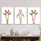 3pcs , Cartoon cute watercolor funny giraffe Metal Print Ready to Hang Art