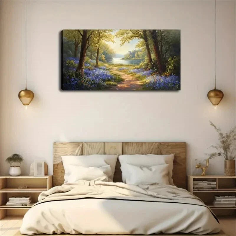 Country Landscape Nature Scene Wall Art Canvas Office Home Room Framed 120x60cm