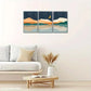 3pcs Landscape in the Dark Night Mountains Metal Print Ready to Hang Art