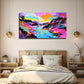 Abstract River Car Suitable Wall Art Canvas Office Home Room Framed 80x45cm
