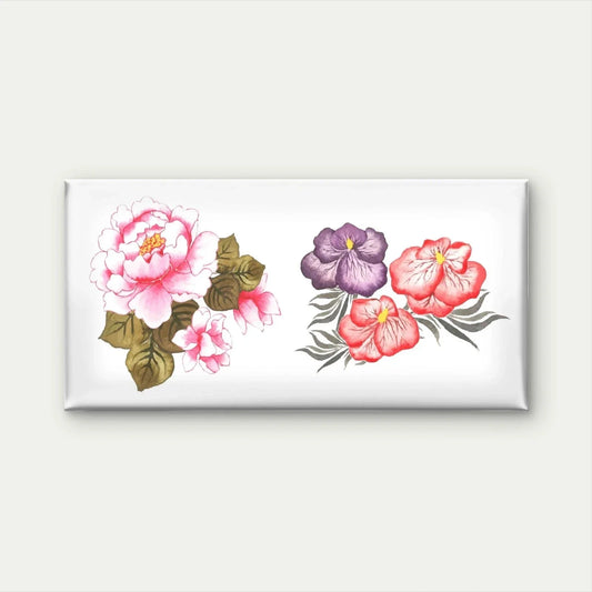 Two Vintage-Style Floral Wall Art Canvas Office Home Room Framed 80x45cm