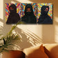 3pcs Arab Woman with Colorful background Metal Print Ready to Hang Art