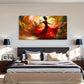 Vibrant Red Dress Motion Blur Wall Art Canvas Office Home Room Framed 120x60cm