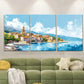 3pcs Vibrant Greek Island Scenery Blue Waters Metal Print Ready to Hang Art