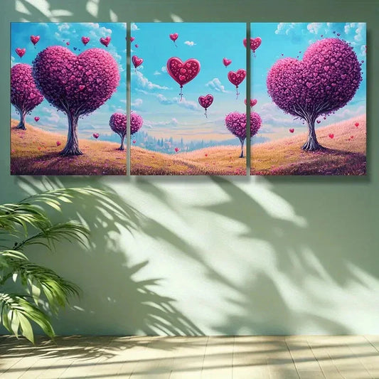 3pcs Trees and flowers. Wall Art Set Canvas Framed 40x60cm - High Quality Print 100% Australian Made Wall Canvas Ready to Hang