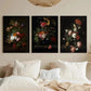 3pcs European Classical Flowers Bouquet Metal Print Ready to Hang Art