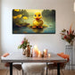 Small Yellow Duck Wall Art Canvas Office Home Room Framed 80x45cm