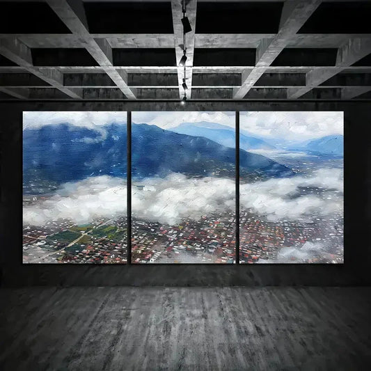 3pcs Aerial Landscape Photography Metal Print Ready to Hang Art