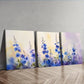 3pcs Blue Flower Watercolor Nature Perfect Wall Perfect Wall Art Set Canvas Framed 40x60cm - High Quality Print 100% Australian Made Wall Canvas Ready to Hang