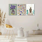 3pcs Sarawak pottery, Enchanting Blooms Metal Print Ready to Hang Art