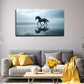 Majestic Black Horse Running Wall Art Canvas Office Home Room Framed 120x60cm