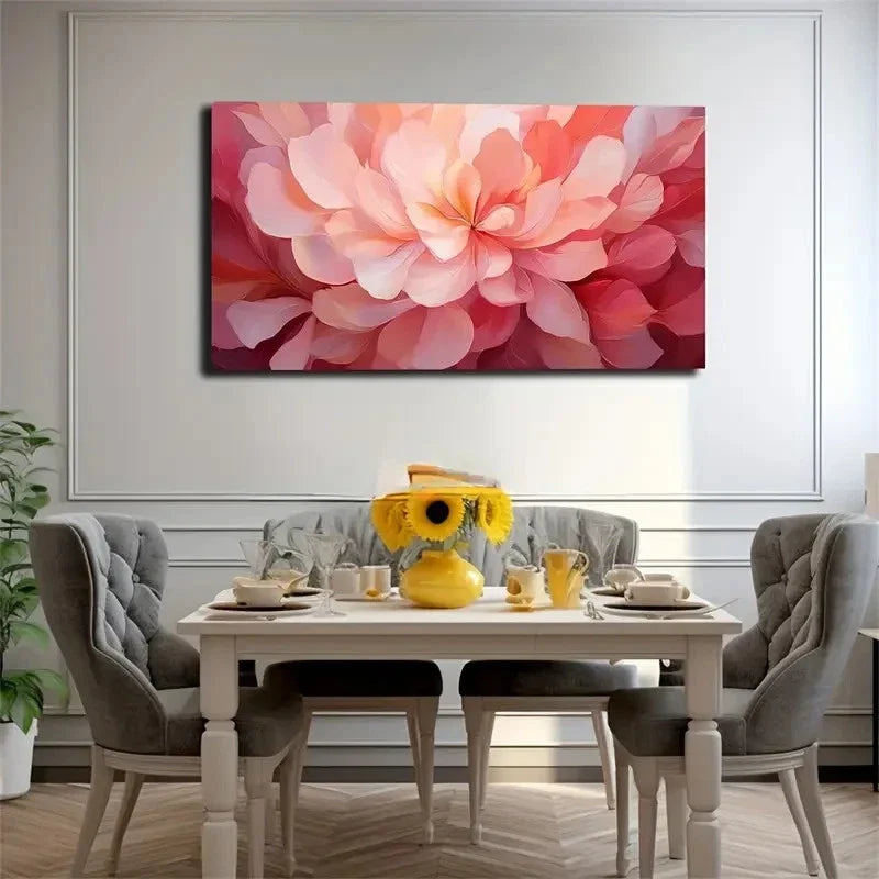 Vibrant Pink & Orange Flower Wall Art Canvas Office Home Room Framed 80x45cm