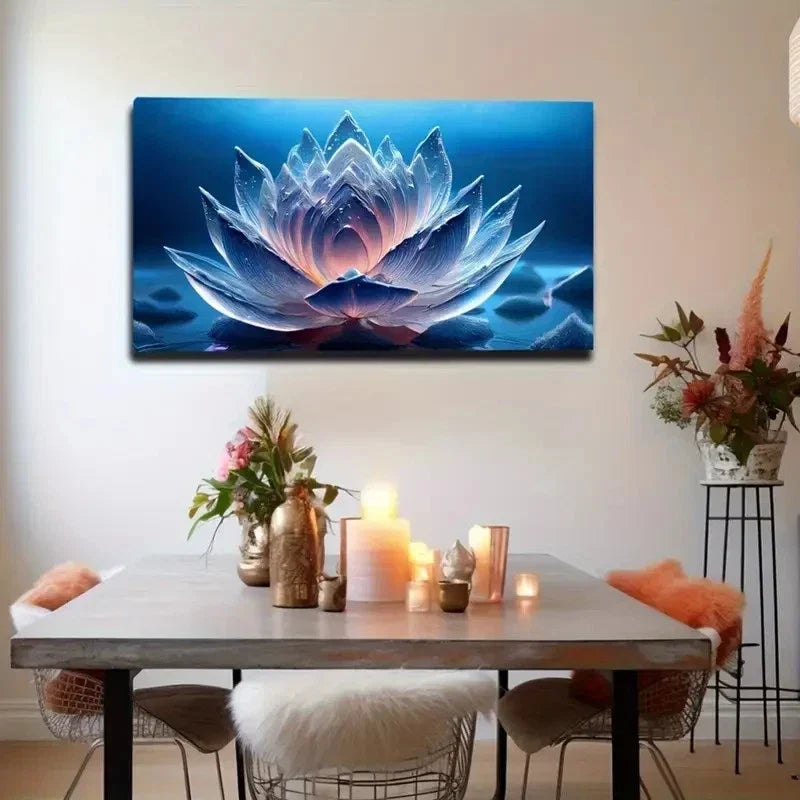 Vibrant Pink & Blue Wall Art Canvas Office Home Room Framed 80x45cm