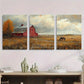 3pcs Vibrant Rustic Barn & Horses Cloudy Sky Metal Print Ready to Hang Art