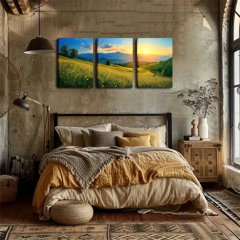 3pcs Rustic Coastal Style Solid Pattern Wall Art Set Canvas Framed 40x60cm - High Quality Print 100% Australian Made Wall Canvas Ready to Hang