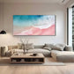 Pink Beach Gradient Waves Wall Art canvas office home room framed 120x60cm