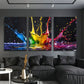 3pcs Colorful Paint Splash Metal Print Ready to Hang Art
