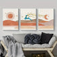 3pcs Sun and Moon Landscape Metal Print Ready to Hang Art
