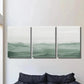 3pcs Sage Green, Watercolor Abstract  Metal Print Ready to Hang Art