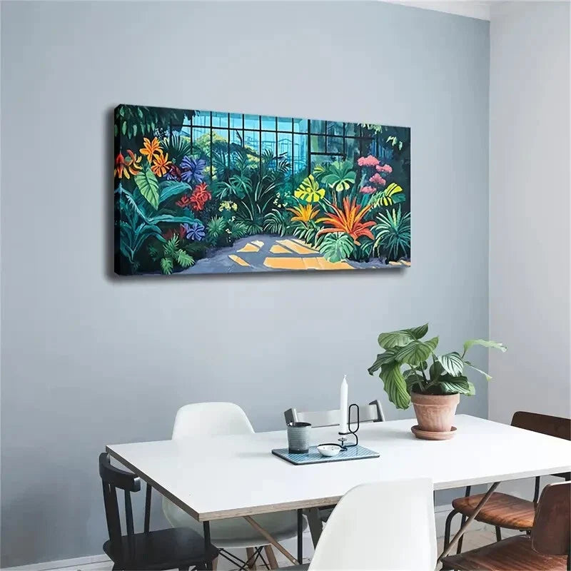 Realistic Tropical Plants Décor Wall Art Canvas Office Home Room Framed 120x60cm
