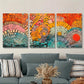 3pcs colorful geometric modern art, mosaic puzzle Metal Print Ready to Hang Art