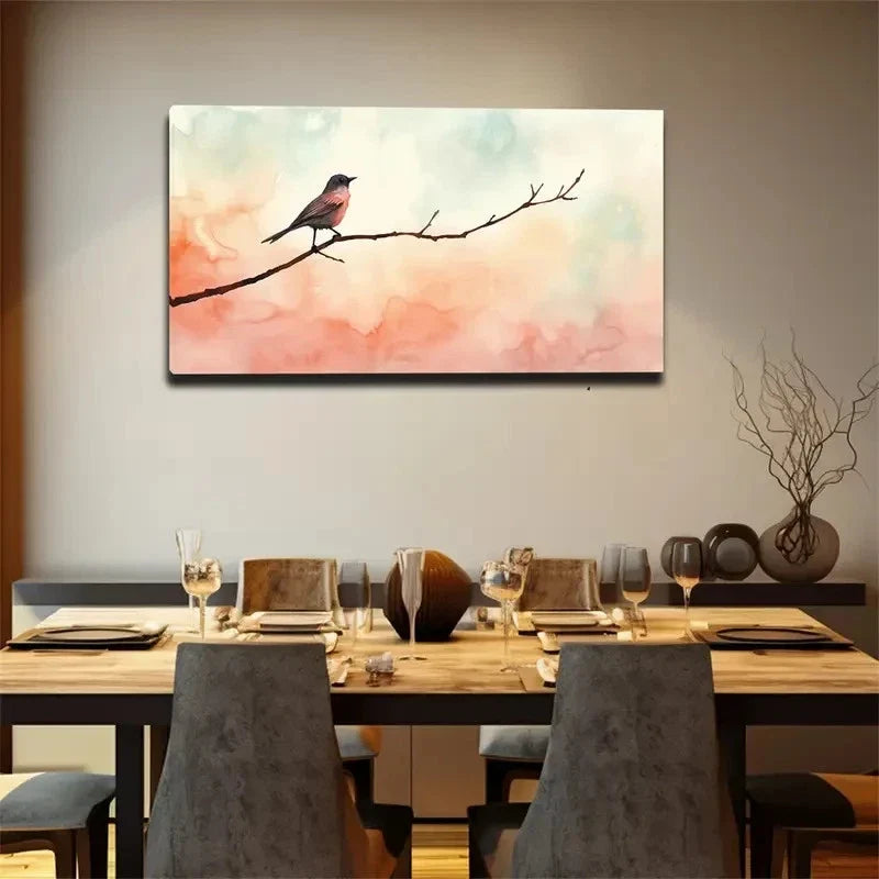 Leisurely Little Bird Suitable Wall Art Canvas Office Home Room Framed 120x60cm