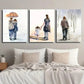 3pcs Couple Love Mother and Daughter Old People Metal Print Ready to Hang Art