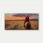 Horseback Riding Sunset Wall Art Canvas Office Home Room Framed 80x45cm