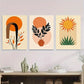 3pcs Modern Abstract Boho Style Sun Metal Print Ready to Hang Art