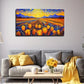 Bohemian Tulip Sunset Wall Art Canvas Office Home Room Framed 80x45cm