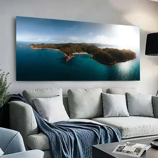 Magnetic Island with Beach wall canvas office home room framed 120x60cm