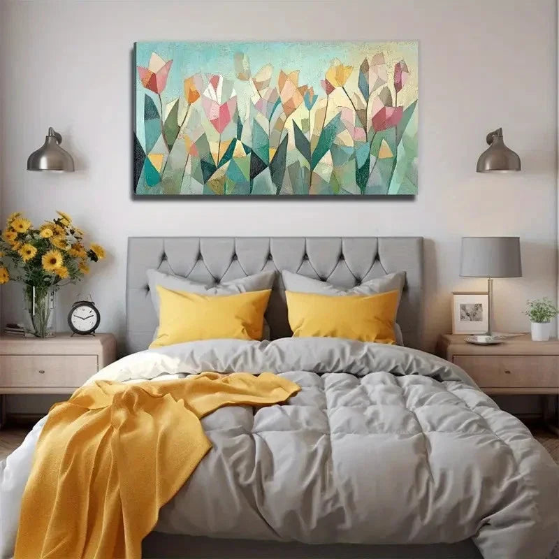 Abstract Abstract Tulip Modern Wall Art Canvas Office Home Room Framed 80x45cm