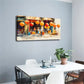 Vibrant Lantern Market Scene Wall Art Canvas Office Home Room Framed 120x60cm