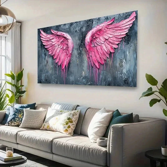 Graffiti Apricot Leaf Fashion Wall Art Canvas Office Home Room Framed 120x60cm