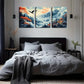 3pcs  Red Foliage Mountain Landscape Wall Art Set Canvas Framed 40x60cm - High Quality Print 100% Australian Made Wall Canvas Ready to Hang