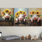 3pcs Rustic Sunflower Pig Metal Print Ready to Hang Art