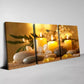 3pcs Relaxing Zen And Flowers Candles with stone Wall Art Set Canvas Framed 40x60cm - High Quality Print 100% Australian Made Wall Canvas Ready to Hang