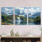 3pcs Scenic Mountain & Waterfall Metal Print Ready to Hang Art
