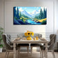 Snow-Capped Mountains Trees Wall Art Canvas Office Home Room Framed 120x60cm