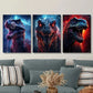 3pcs Fierce Dinosaur Tyrannosaurus Rex Ancient Metal Print Ready to Hang Art