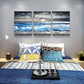 3pcs  Depicting Blue Sea Waves Metal Print Ready to Hang Art