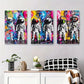 3pcs Astronaut Graffiti Colorful Street Art Metal Print Ready to Hang Art