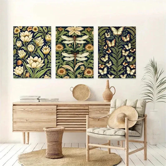 3pcs Decorative Calligraphy And Cartoon Metal Print Ready to Hang Art