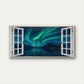 Northern Lights Window View Wall Art Canvas Office Home Room Framed 120x60cm