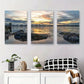3pcs Sunset Reflections on Water Serene Coastal Metal Print Ready to Hang Art