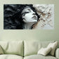Abstract Black and White Face Wall Art Canvas Office Home Room Framed 120x60cm