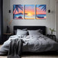 3pcs  Sunset, A Boat On The Beach Wall Art Set Canvas Framed 40x60cm - High Quality Print 100% Australian Made Wall Canvas Ready to Hang
