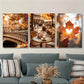 3pcs warmth of the city, the autumn scenery Metal Print Ready to Hang Art